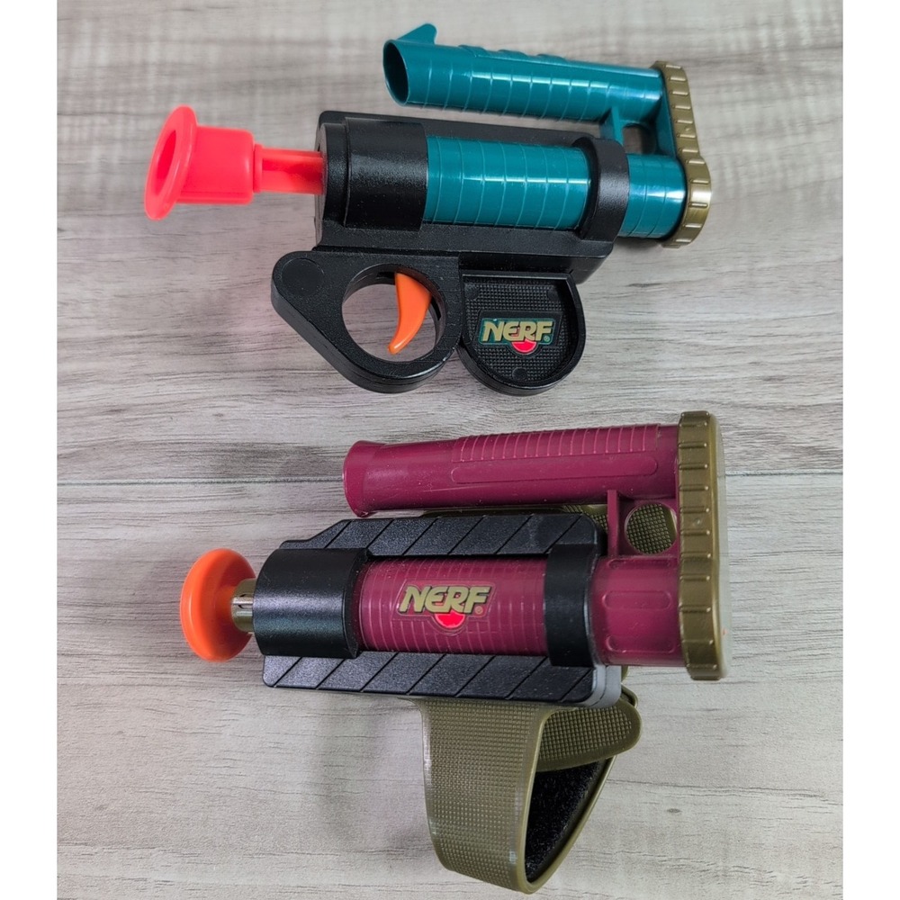 2 Vintage Working Nerf Hidden Shot Mini Nerf Rip Rocket Blaster Kenner 1995 1996
